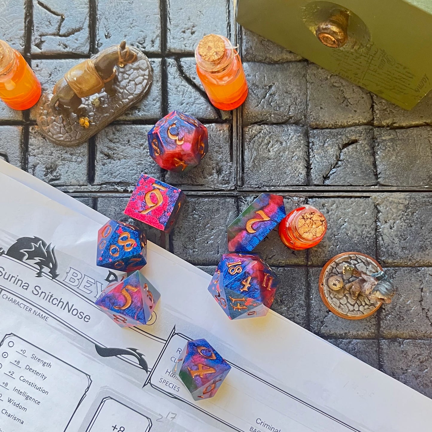 Lush Velvet Resin Dice Set